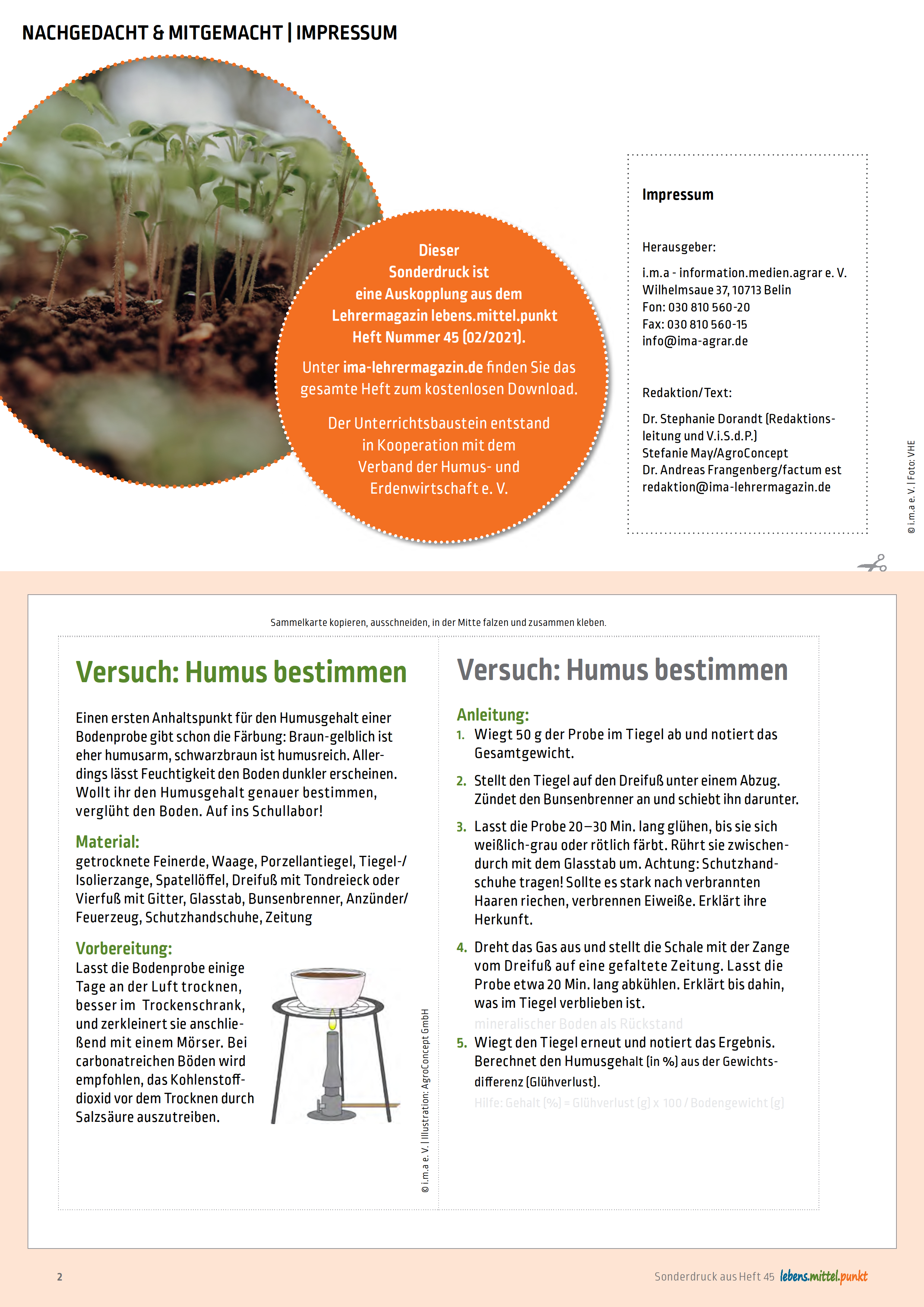 i.m.a. Lehrermagazin - Humusaufbau für den Klimaschutz