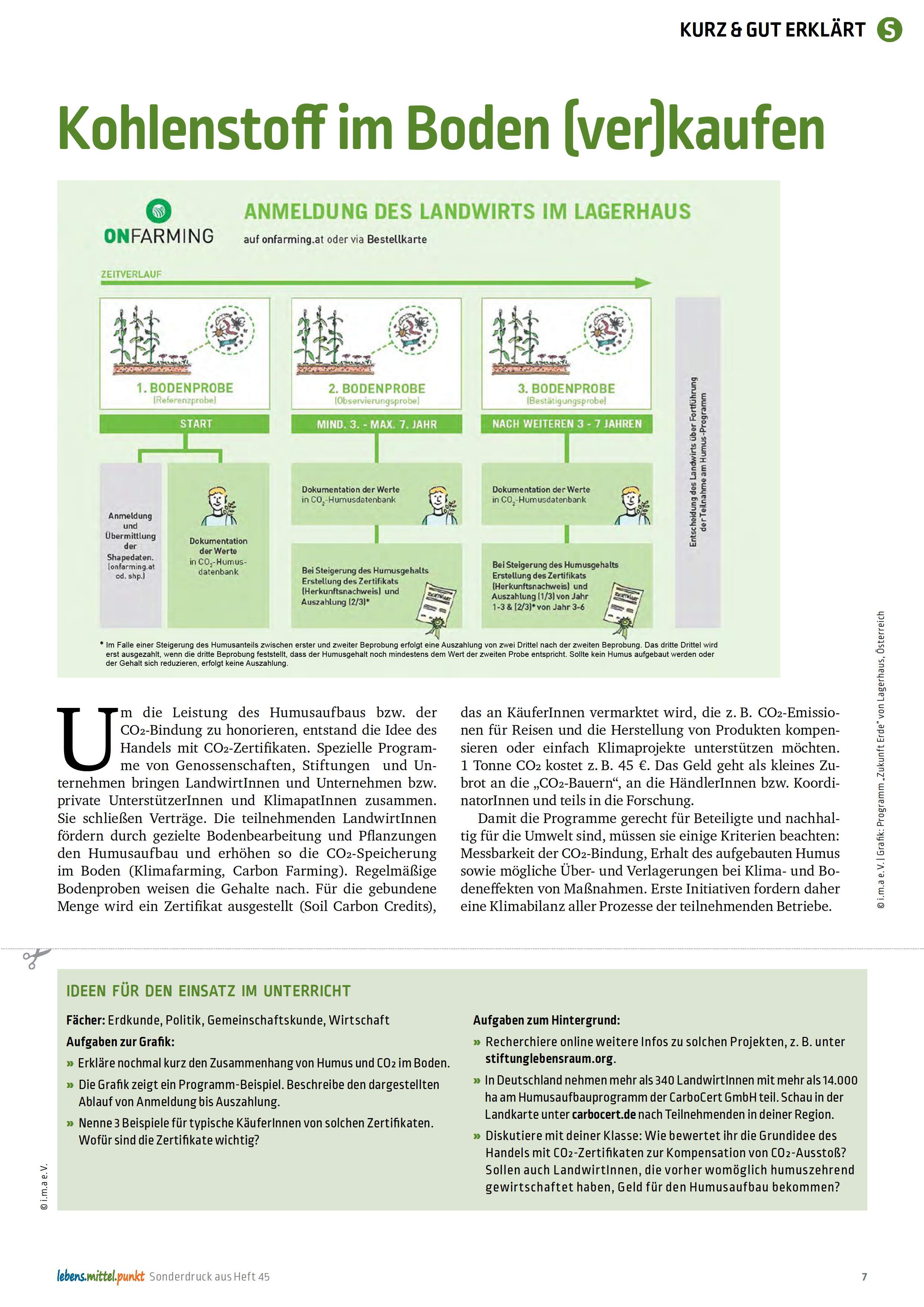 i.m.a. Lehrermagazin - Humusaufbau für den Klimaschutz